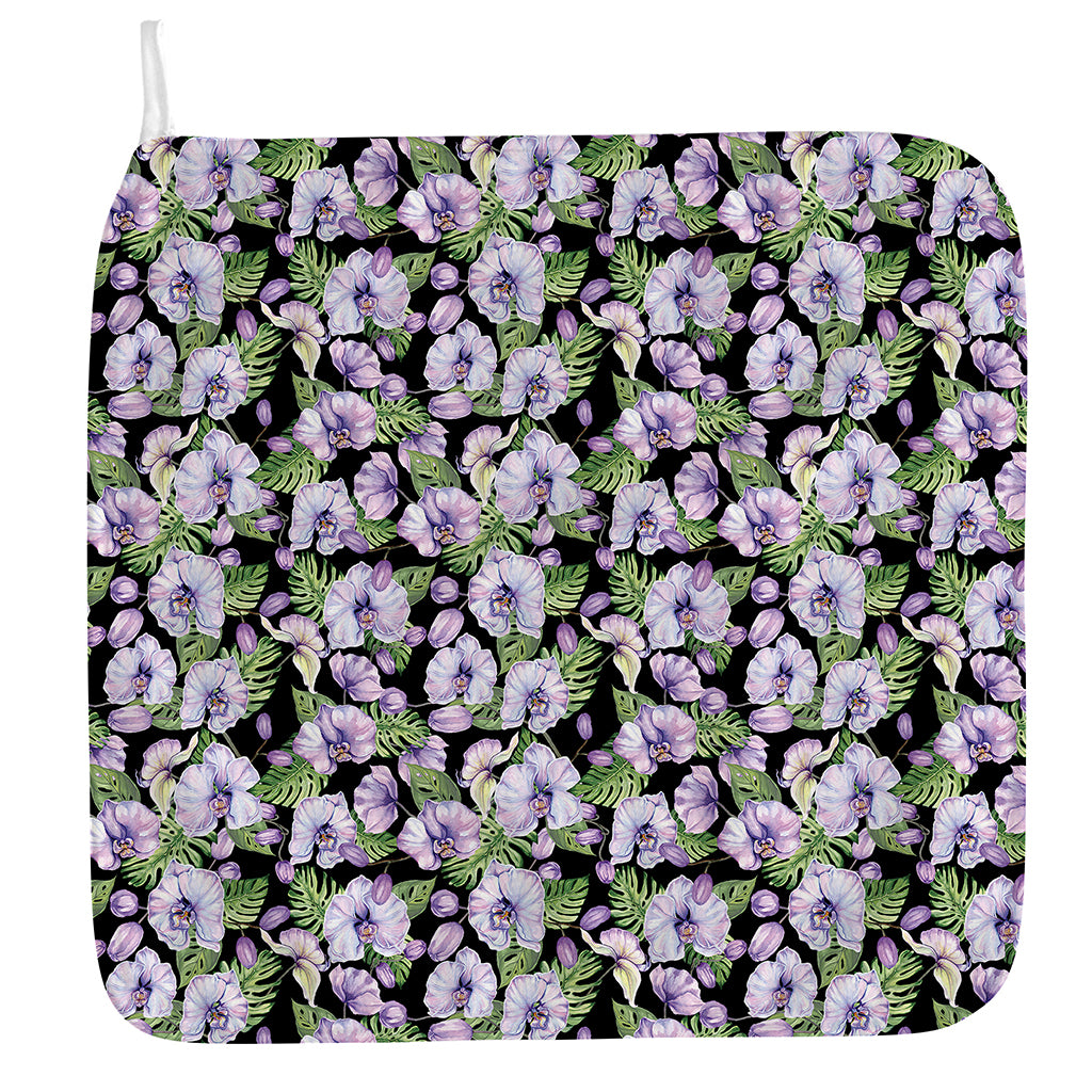Watercolor Cattleya Pattern Print Hand Towel