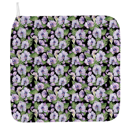 Watercolor Cattleya Pattern Print Hand Towel
