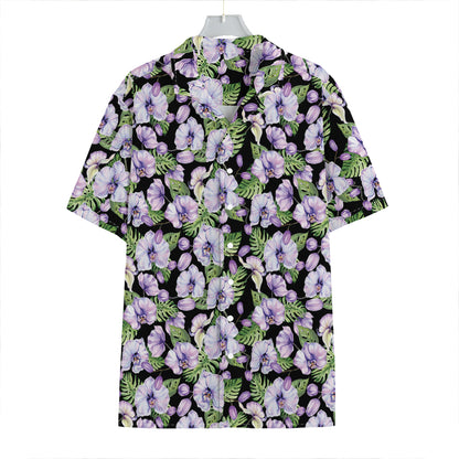 Watercolor Cattleya Pattern Print Hawaiian Shirt