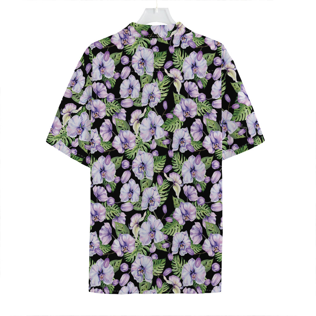 Watercolor Cattleya Pattern Print Hawaiian Shirt