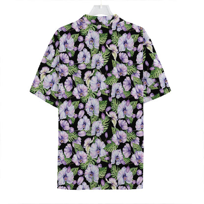 Watercolor Cattleya Pattern Print Hawaiian Shirt