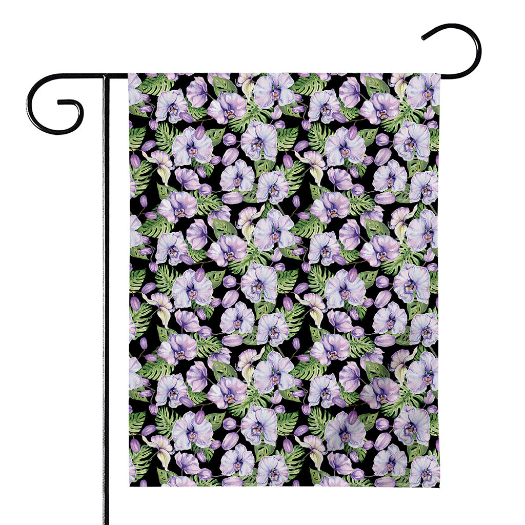Watercolor Cattleya Pattern Print House Flag