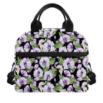 Watercolor Cattleya Pattern Print Insulated Lunch Bag