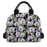 Watercolor Cattleya Pattern Print Insulated Lunch Bag