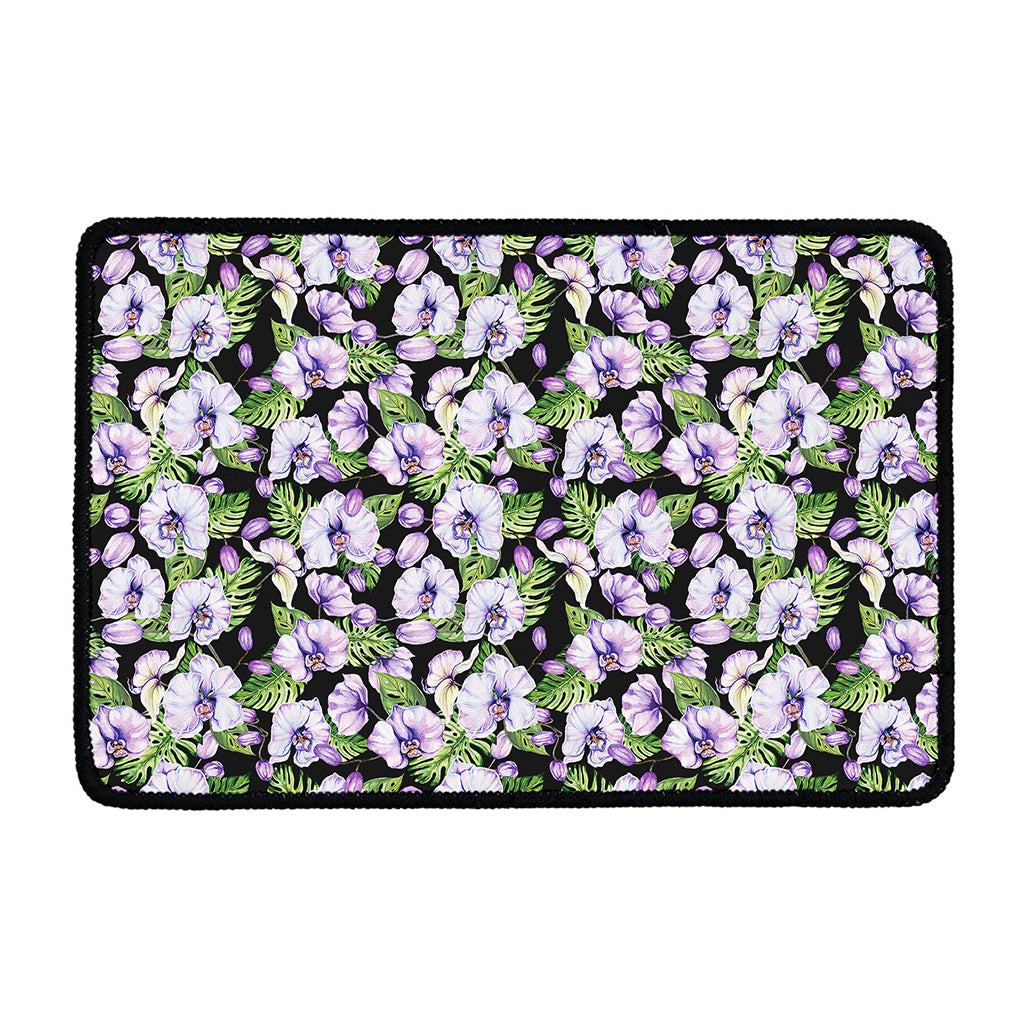 Watercolor Cattleya Pattern Print Kitchen Mat