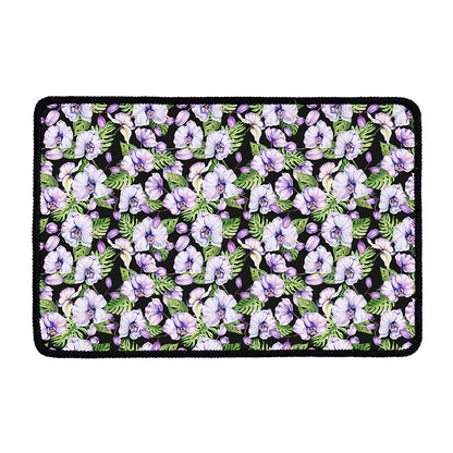 Watercolor Cattleya Pattern Print Kitchen Mat