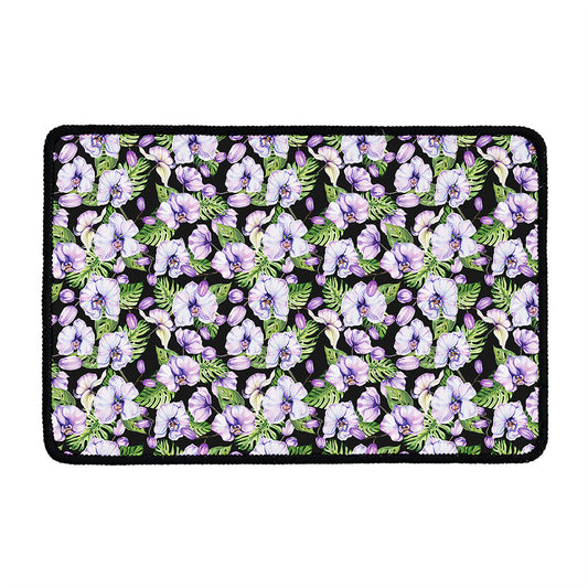 Watercolor Cattleya Pattern Print Kitchen Mat