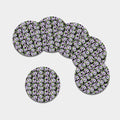 Watercolor Cattleya Pattern Print Leather Coaster Set