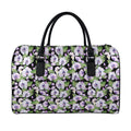 Watercolor Cattleya Pattern Print Leather Duffel Bag