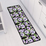 Watercolor Cattleya Pattern Print Long Kitchen Mat
