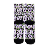 Watercolor Cattleya Pattern Print Long Socks