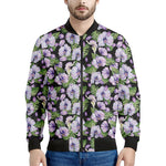 Watercolor Cattleya Pattern Print Men's Bomber Jacket