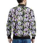 Watercolor Cattleya Pattern Print Men's Bomber Jacket