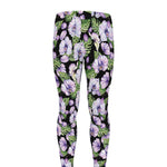 Watercolor Cattleya Pattern Print Men's leggings