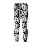Watercolor Cattleya Pattern Print Men's leggings