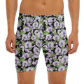 Watercolor Cattleya Pattern Print Men's Long Boxer Briefs