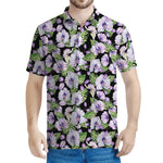 Watercolor Cattleya Pattern Print Men's Polo Shirt