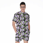 Watercolor Cattleya Pattern Print Men's Rompers