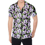 Watercolor Cattleya Pattern Print Men's Shirt