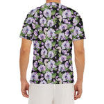Watercolor Cattleya Pattern Print Men's Short Sleeve Rash Guard