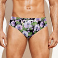 Watercolor Cattleya Pattern Print Men's Swim Briefs