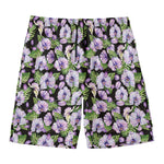 Watercolor Cattleya Pattern Print Men's Swim Trunks