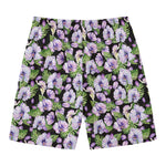 Watercolor Cattleya Pattern Print Men's Swim Trunks