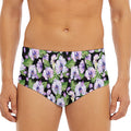 Watercolor Cattleya Pattern Print Men's Triangle Swim Briefs