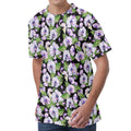 Watercolor Cattleya Pattern Print Men's Velvet T-Shirt