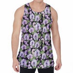 Watercolor Cattleya Pattern Print Men's Velvet Tank Top