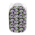 Watercolor Cattleya Pattern Print Mesh Laundry Hamper