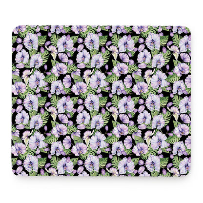 Watercolor Cattleya Pattern Print Mouse Pad