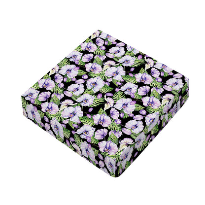 Watercolor Cattleya Pattern Print Outdoor Seat Cushion Cover