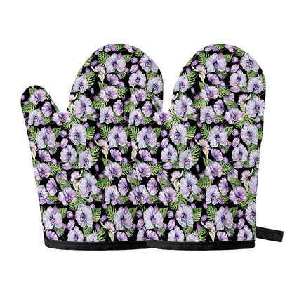 Watercolor Cattleya Pattern Print Oven Mitts
