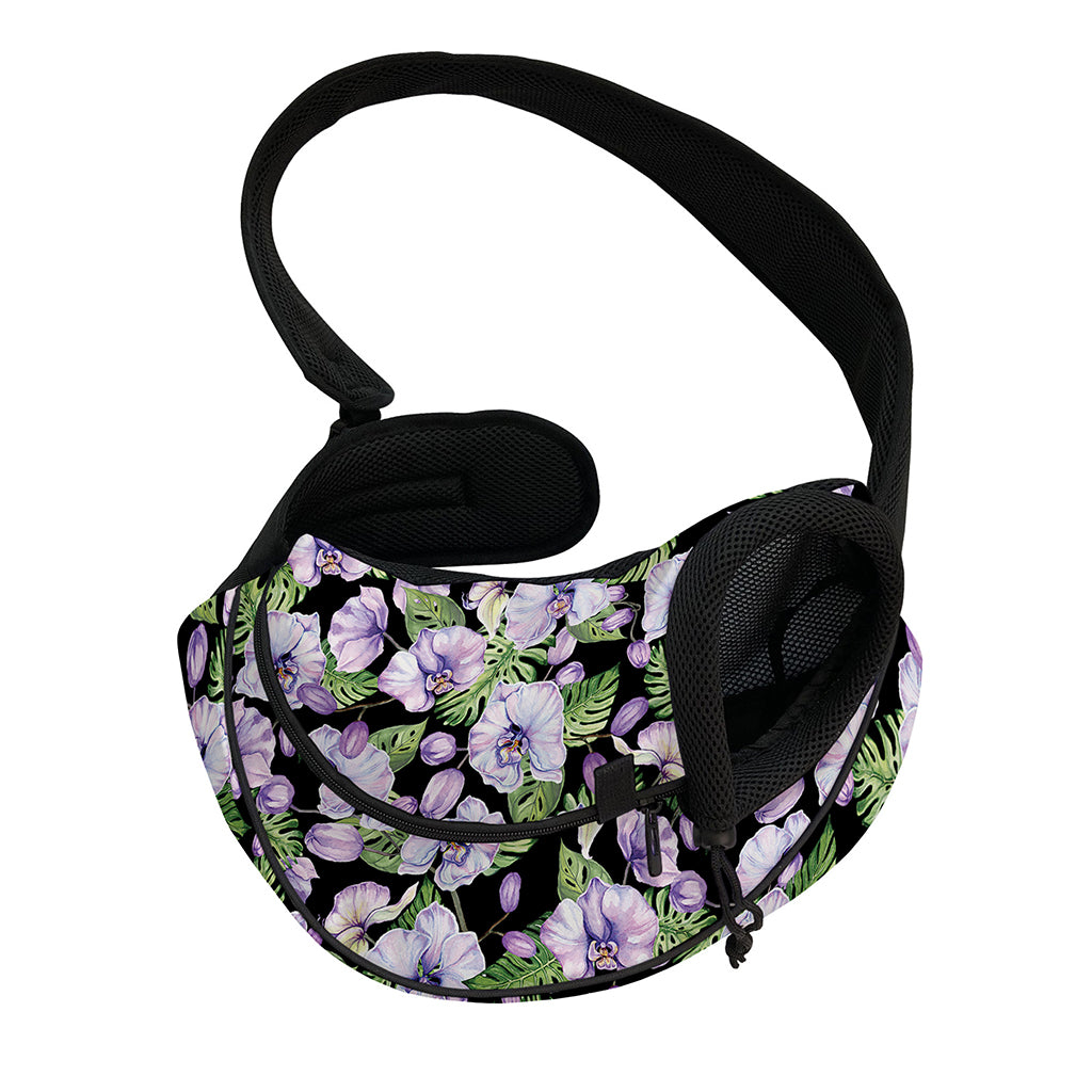 Watercolor Cattleya Pattern Print Pet Sling Carrier