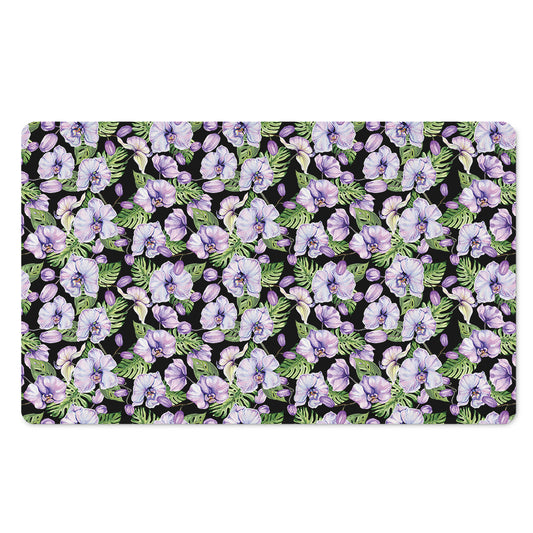 Watercolor Cattleya Pattern Print Polyester Doormat