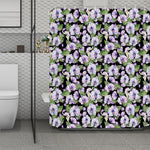 Watercolor Cattleya Pattern Print Polyester Shower Curtain