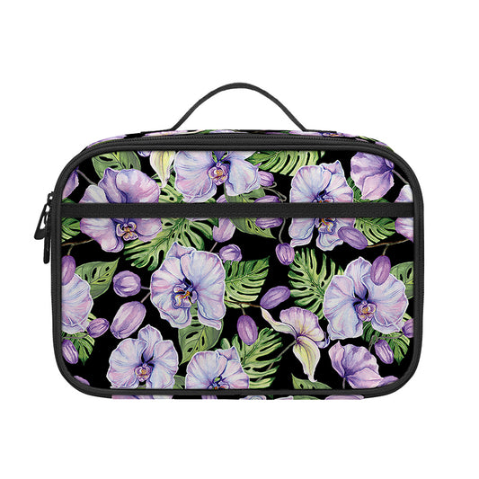 Watercolor Cattleya Pattern Print Portable Lunch Bag