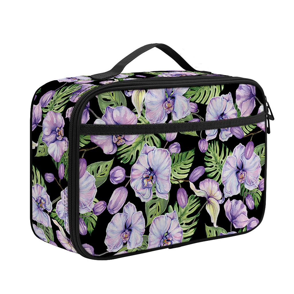 Watercolor Cattleya Pattern Print Portable Lunch Bag