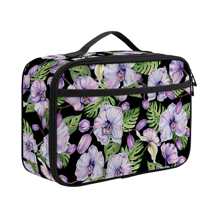Watercolor Cattleya Pattern Print Portable Lunch Bag