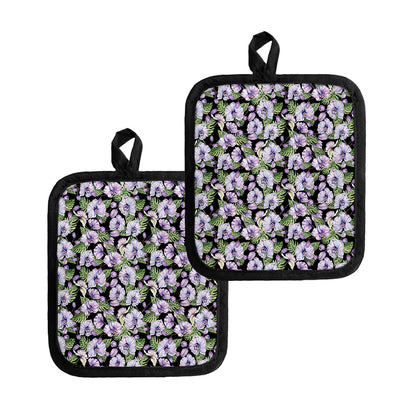Watercolor Cattleya Pattern Print Pot Holders