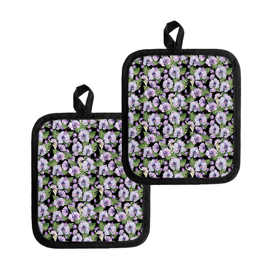 Watercolor Cattleya Pattern Print Pot Holders