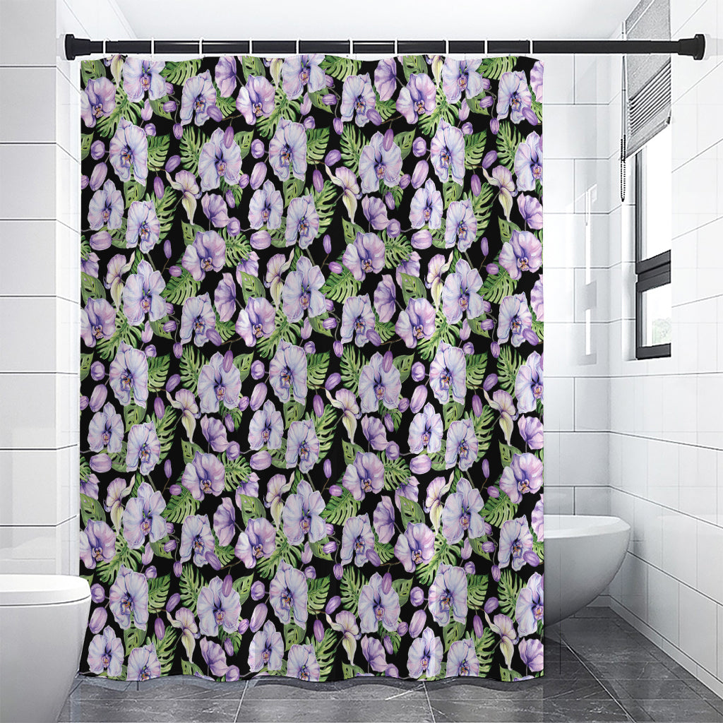 Watercolor Cattleya Pattern Print Premium Shower Curtain