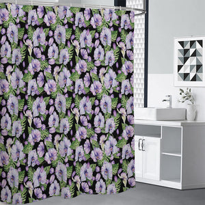 Watercolor Cattleya Pattern Print Premium Shower Curtain