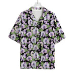 Watercolor Cattleya Pattern Print Rayon Hawaiian Shirt