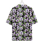 Watercolor Cattleya Pattern Print Rayon Hawaiian Shirt
