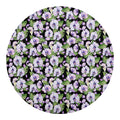 Watercolor Cattleya Pattern Print Round Blanket