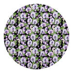 Watercolor Cattleya Pattern Print Round Blanket
