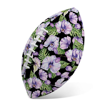 Watercolor Cattleya Pattern Print Rugby Ball