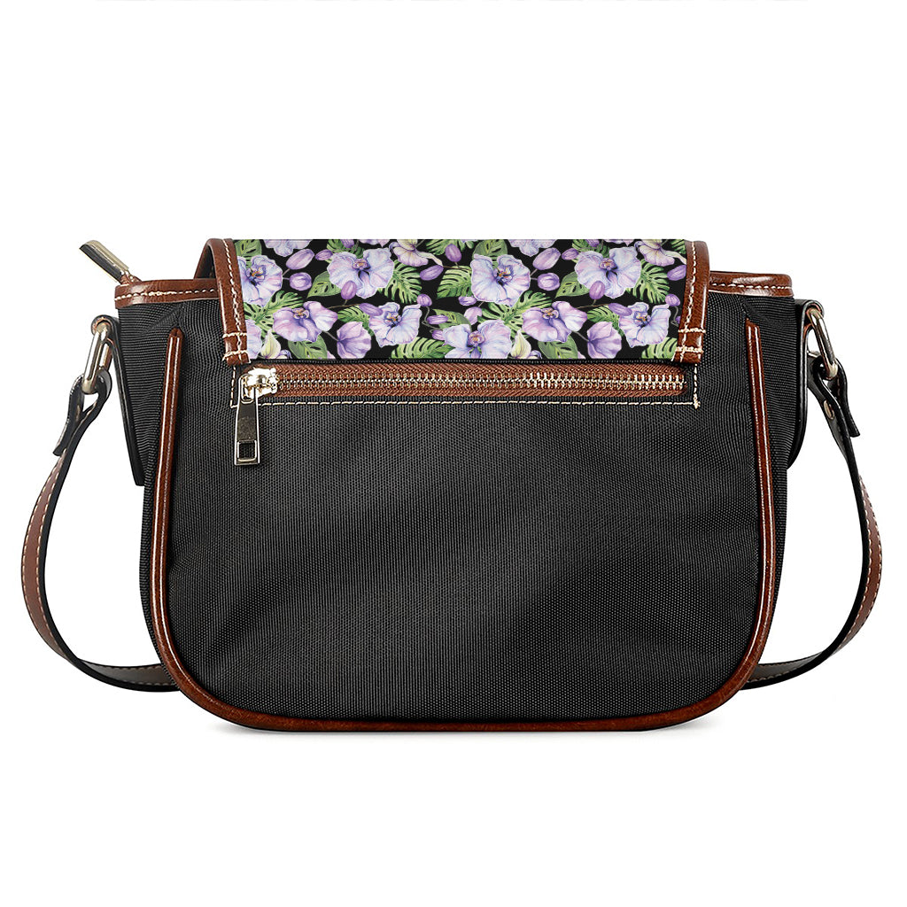 Watercolor Cattleya Pattern Print Saddle Bag